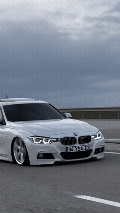 White BMW With License Plate 34Ysa 20 GIF