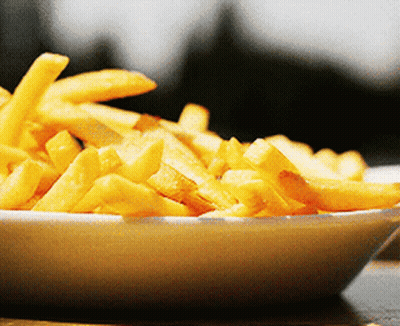 White Bowl Filled With French Fries GIF