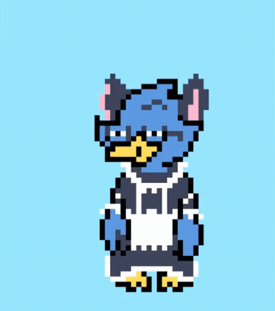 White Box With Blue And White Owl GIF