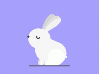 White Bunny Casually Hopping GIF