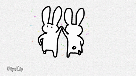 White Bunny Duo Dancing GIF