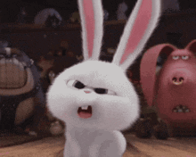 White Bunny Rabbit With Pink Ears GIF