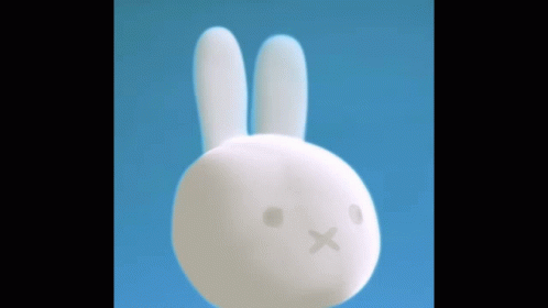 White Bunny With Cross On Nose GIF