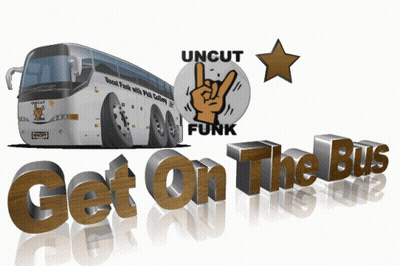 White Bus Saying Get On The Bus GIF
