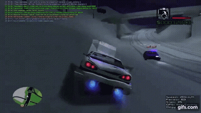 White Car And Purple Car On Road GIF
