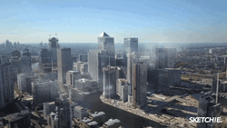 White Car Flying While Spinning GIF