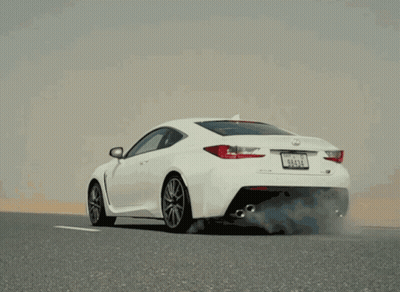 White Car Parked On Desert Road GIF