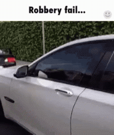 White Car Roadside Robbery Fail