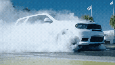 White Car Smoking Tire GIF