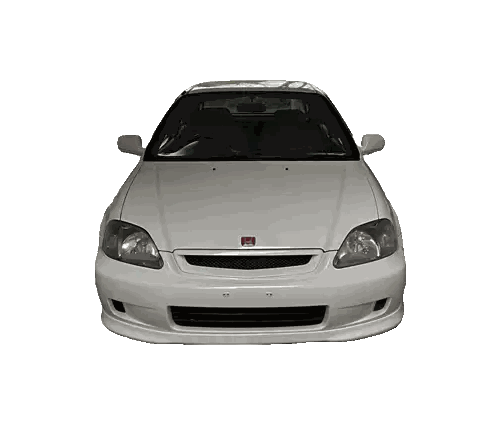 White Car With Honda Logo Sticker