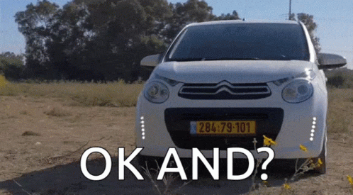 White Car With License Plate 284-79-101 GIF