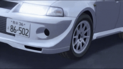 White Car With License Plate 86-502 GIF