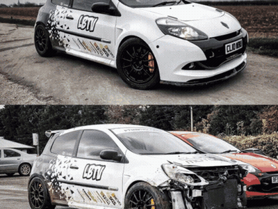 White Car With Lstv GIF