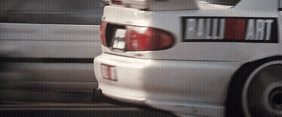 White Car With Rally Art Sticker GIF