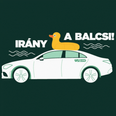 White Car With Yellow Rubber Duck GIF