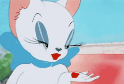 White Cartoon Cat Blowing Kisses GIF