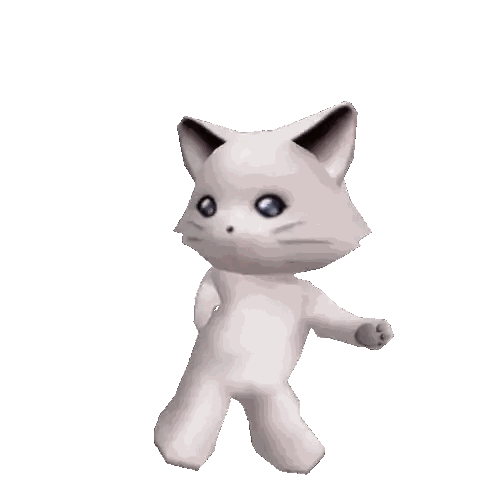 White Cartoon Cat Standing Sticker