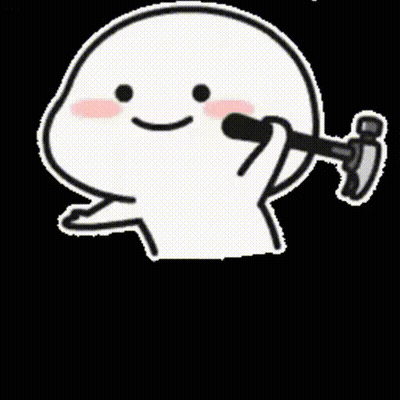 White Cartoon Character Holding Hammer GIF