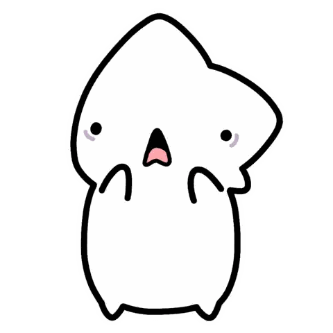 White Cartoon Character Surprised Sticker