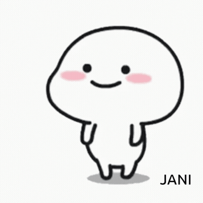 White Cartoon Character With Pink Cheek Smiling GIF