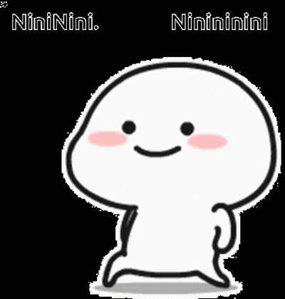 White Cartoon Character With Pink Cheek GIF