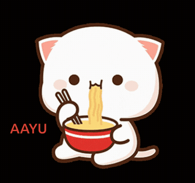 White Cat Eating Noodles With Chopsticks GIF