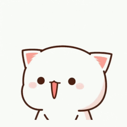 White Cat Excited Peach GIF