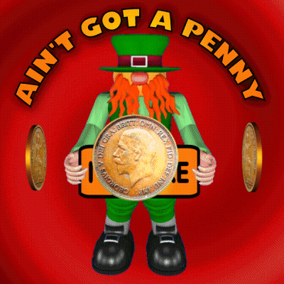 White Cat Holding Axe With Penny Above GIF