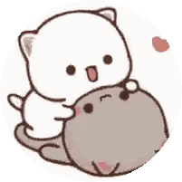 White Cat Holding Gray Cat Sticker
