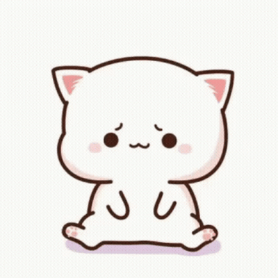 White Cat Laying Down GIF