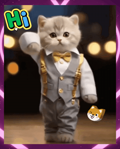 White Cat Laying On Back Saying Hai Yama GIF