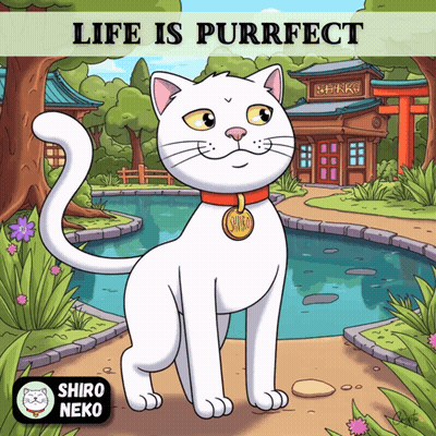 White Cat Life Is Purrfect GIF