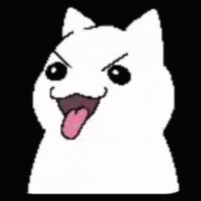 White Cat Making Angry Face GIF