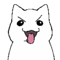 White Cat Making Funny Face Sticker