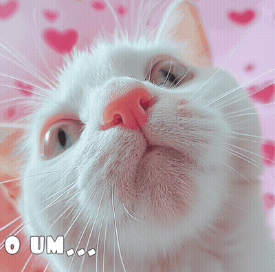 White Cat Nose Sniff GIF