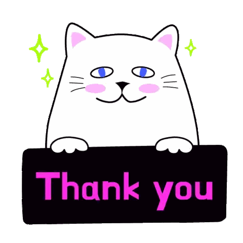 White Cat Peeking Over Thank You Sticker