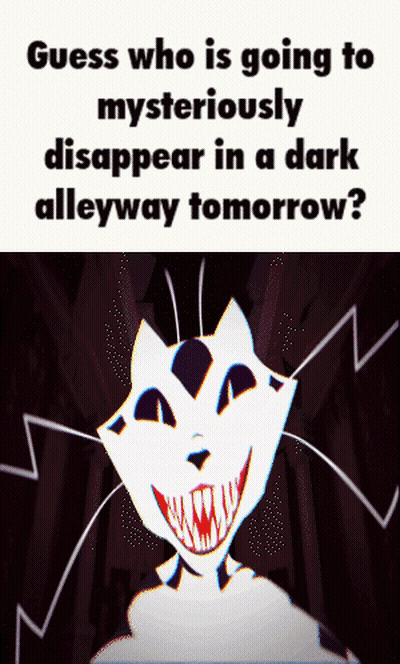 White Cat Red Teeth Guess Who Disappears GIF