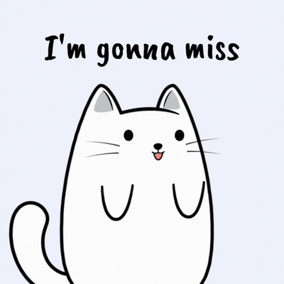 White Cat Saying I'm Gonna Miss GIF