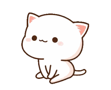 White Cat Sitting Sticker