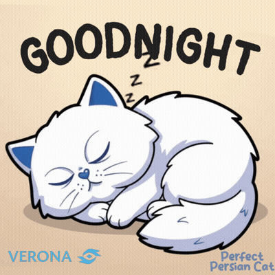 White Cat Sleeping Goodnight Perfect Persian Cat GIF