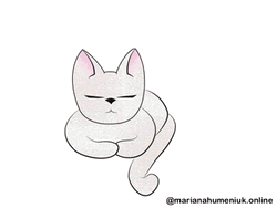 White Cat Sleeping GIF