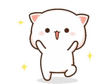 White Cat Standing Smiling Sticker