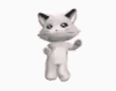 White Cat Stuffed Animal Standing GIF