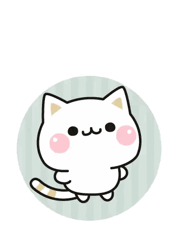 White Cat Surrounded By Leaves Günaydin Sticker