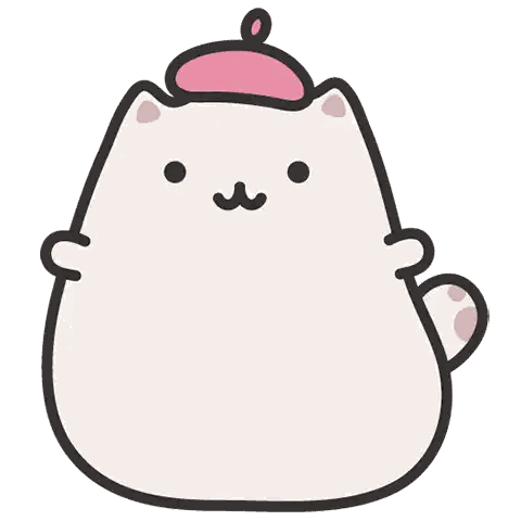 White Cat Wearing Pink Hat Sticker