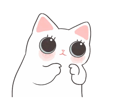 White Cat With Big Blue Eyes And Pink Cheeks Sticker