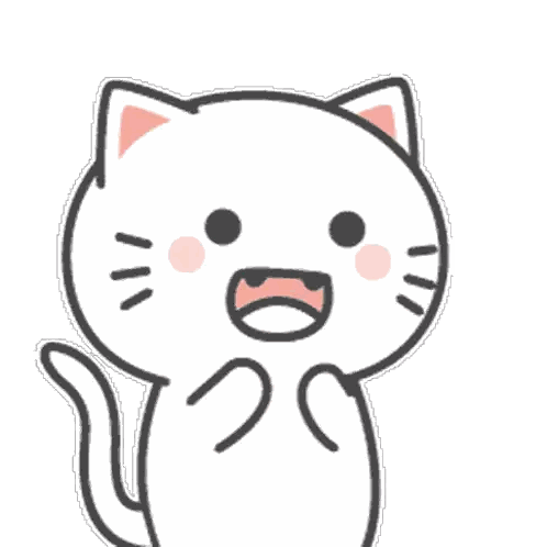 White Cat With Big Smile Sticker