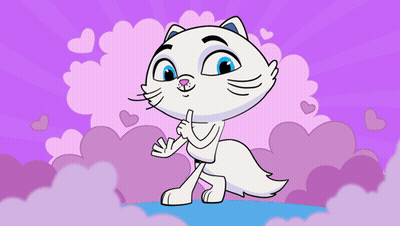 White Cat With Blue Eyes And Pink Nose GIF
