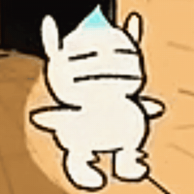White Cat With Blue Spike GIF