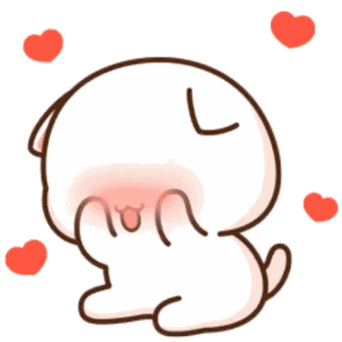 White Cat With Hearts Sticker